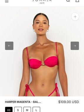 Sommer Swim Harper Magenta Balconette Bikini Top